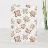 Carte Cream Gingerbread Christmas  Hearts Snowflakes (Dos)