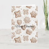 Carte Cream Gingerbread Christmas  Hearts Snowflakes (Devant)