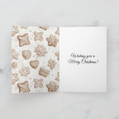Carte Cream Gingerbread Christmas  Hearts Snowflakes (Intérieur)
