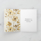 Carte Cream Gold Floral Love & Joy Mariage (Intérieur)