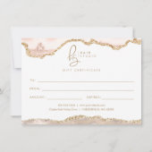 Carte Cream Gold Parties scintillant Agate Business Cade (Dos)