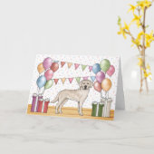 Carte Cream Labrador Retriever Lab Chien coloré Annivers (Fleur jaune)