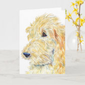 Carte Cream Labraoodle #2 Greeting Card (Fleur jaune)