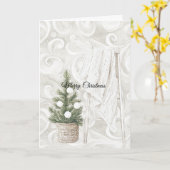 Carte Cream Swirls Christmas Tree Ladder with Blanket (Fleur jaune)