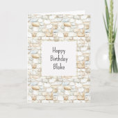 Carte Cream White Grey Faux Stones Birthday (Devant)