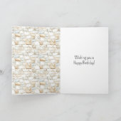 Carte Cream White Grey Faux Stones Birthday (Intérieur)