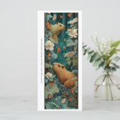 Carte Create Your Own Capybara Flowers Bookmark Card (Debout devant)