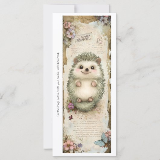 Carte Create Your Own Cute Hedgehog Bookmark Card (Devant)