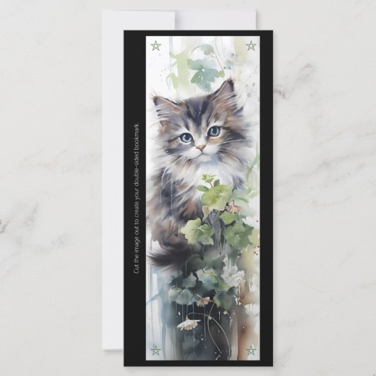 Carte Create Your Own Fluffy Kitten Vine Bookmark Card (Devant)