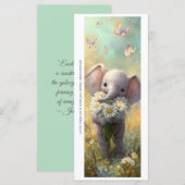 Carte Create Your Own Happy Daisy Elephant Bookmark Card (Devant / Derrière)