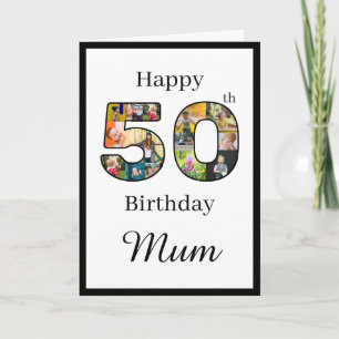 Carte Create Your Own Multi Photo Mum 50th Birthday