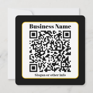 Carte Create Your Own QR Code   Black White Gold Border