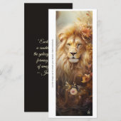 Carte Create Your Own Romantic Floral Lion Bookmark Card (Devant / Derrière)