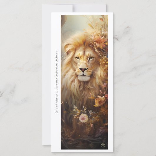Carte Create Your Own Romantic Floral Lion Bookmark Card (Devant)