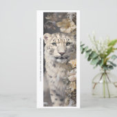 Carte Create Your Own White Cheetah Roses Bookmark Card (Debout devant)