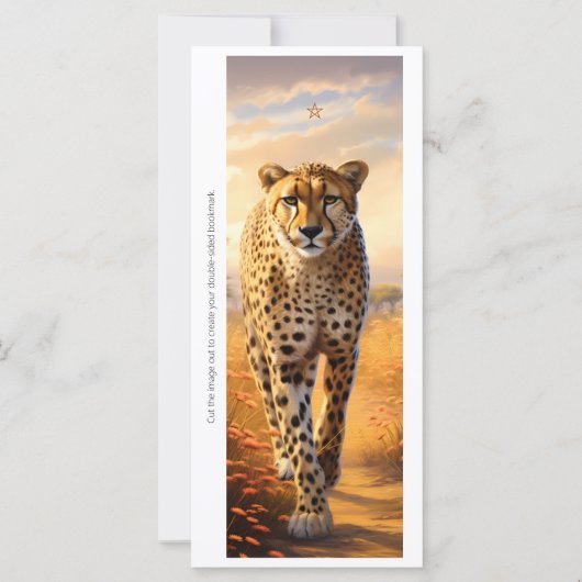 Carte Create Your Own Wild Cheetah Sunrise Bookmark Card (Devant)