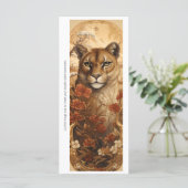 Carte Create Your Own Wild Puma Floral Bookmark Card (Debout devant)
