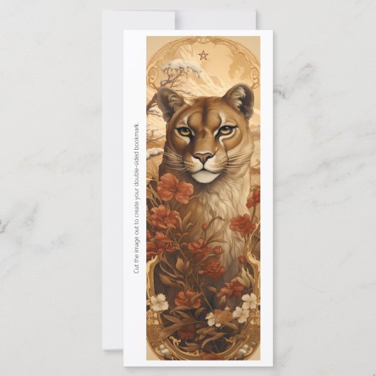 Carte Create Your Own Wild Puma Floral Bookmark Card (Devant)