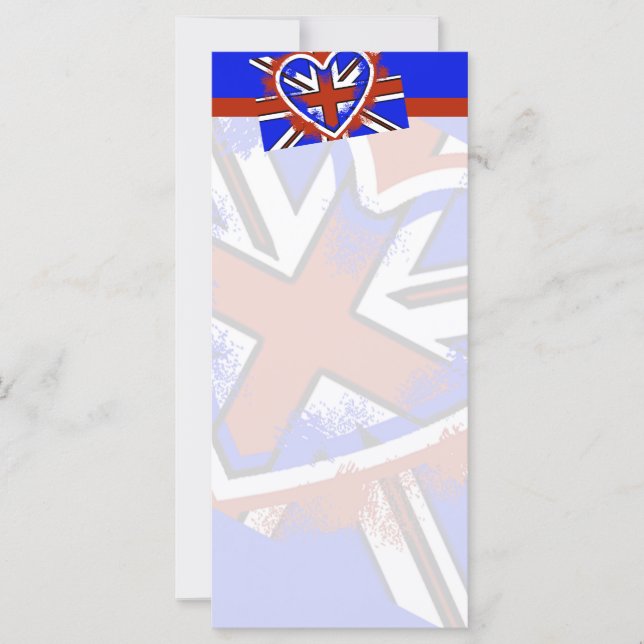 Carte Création de coeur de drapeau britannique cool (Devant)