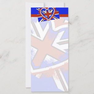 Carte Création de coeur de drapeau britannique cool