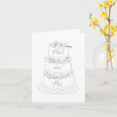 Carte Création de gâteau de mariage Mrs & Mrs (Fleur jaune)