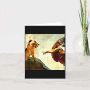 Carte Création drôle de Dieu chat d'Adam Mème Jésus Chri