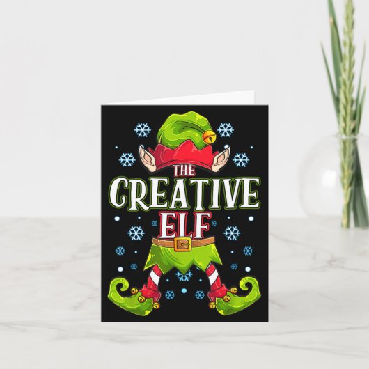 Carte Creative Elf Matching Family Group Christmas Party (Devant)