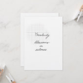 Carte Creativity silence quote card (Devant/Arrière en situation)