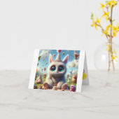 Carte Créature adorable Voeux d'anniversaire (Fleur jaune)