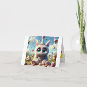 Carte Créature adorable Voeux d'anniversaire