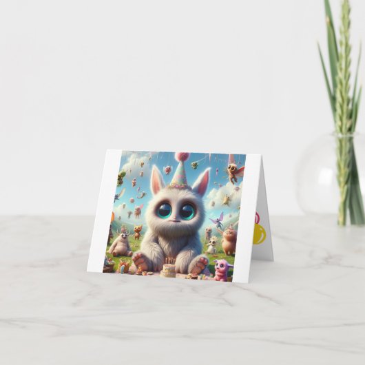 Carte Créature adorable Voeux d'anniversaire (Devant)