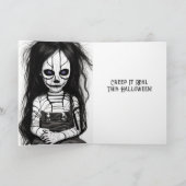 Carte Créature éffrayante pour poupée d'enfant Halloween (Intérieur)