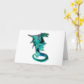Carte Créature Mythique Magique Dragon Bleu de Mer (Fleur jaune)