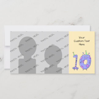 Carte Creatures de caricatures de fête du 10e anniversai