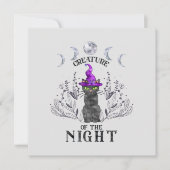 Carte Créatures de la nuit - Chat noir d'Halloween (Devant)