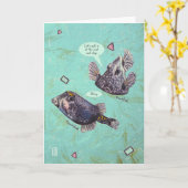 Carte Creatures de mer Anniversaire du Trunkfish (Fleur jaune)