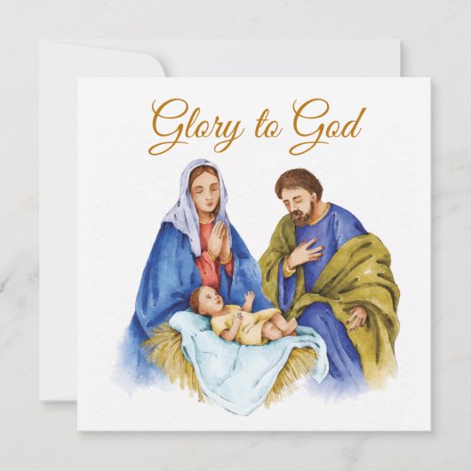 Carte Crèche avec texte Gloire à Dieu (Devant)