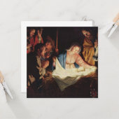 Carte Crèche de Noël (Devant/Arrière en situation)