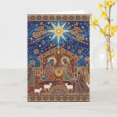 CARTE CRÈCHE DE NOËL (Fleur jaune)