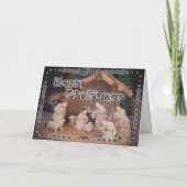 Carte Crèche de Noël traditionnelle en bois Joyeux Noël (Dos)