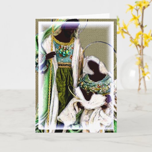 Carte Crèche ethnique (Fleur jaune)