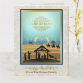 Carte Crèche "Joyeux Noël & Bonne Année" (Fleur jaune)