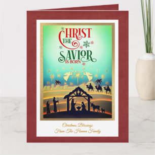 Carte Crèche "Joyeux Noël et Bonne Année"
