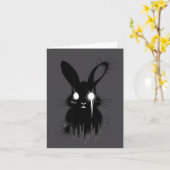 Carte Creepy Cute Goth Bunny Horror Rabbit Sketch Alt Ng (Fleur jaune)