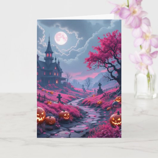 Carte  Creepy Fuchsia halloween mansion (Orchidée)