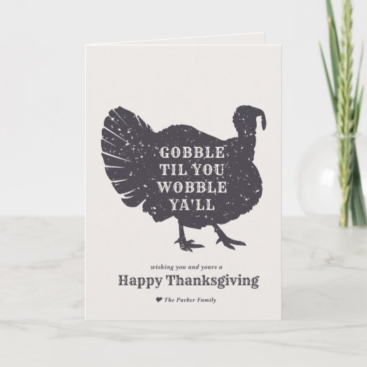 Carte Créer un texte personnalisé Dinde Thanksgiving (Devant)