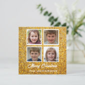 Carte Créer vos propres 4 photos Noël de famille (Debout devant)