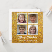 Carte Créer vos propres 4 photos Noël de famille (Devant/Arrière en situation)