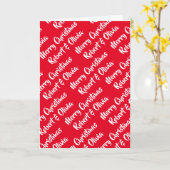 Carte Créer votre propre nom Red Christmas Card (Fleur jaune)