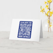 Carte Créez un code QR scannable | Bleu marine (modifiab (Fleur jaune)
